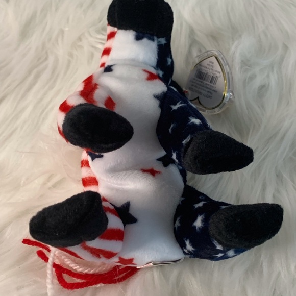 Ty (14) Lefty 2000 Beanie Babies Plush with Red, White, and Blue Stars - Picture 5 of 15